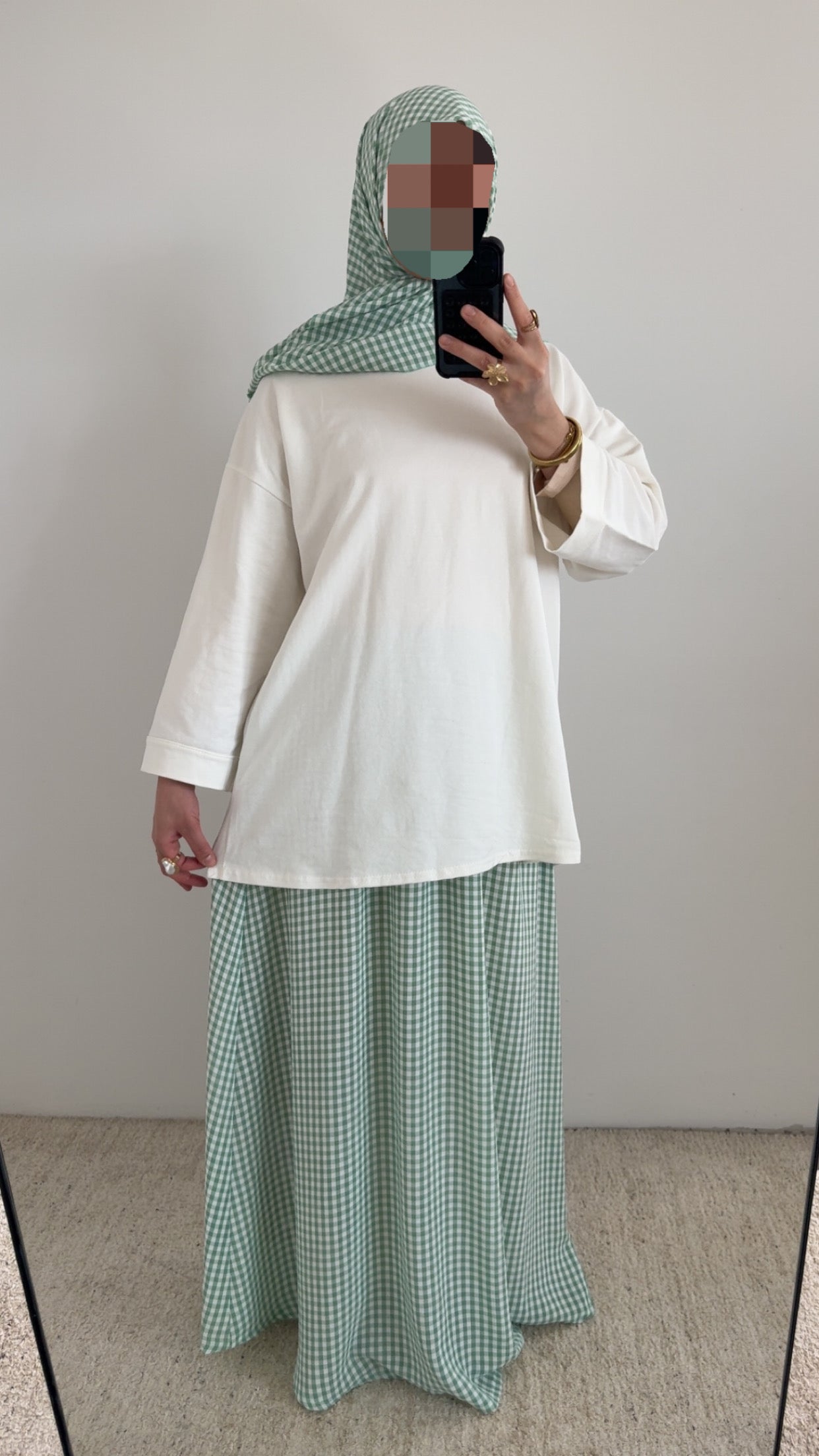 Jupe + voile à carreaux-4