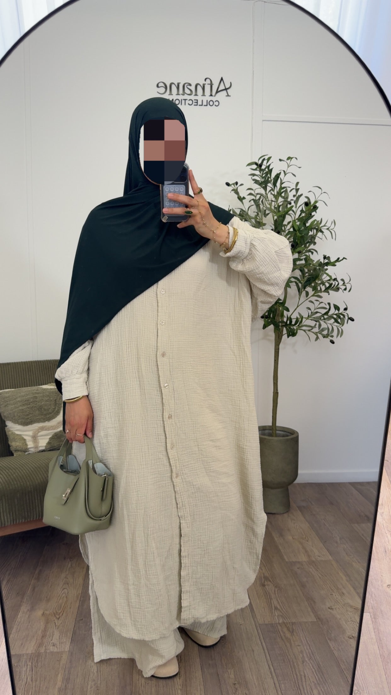 Ensemble pantalon en gaz de coton-5