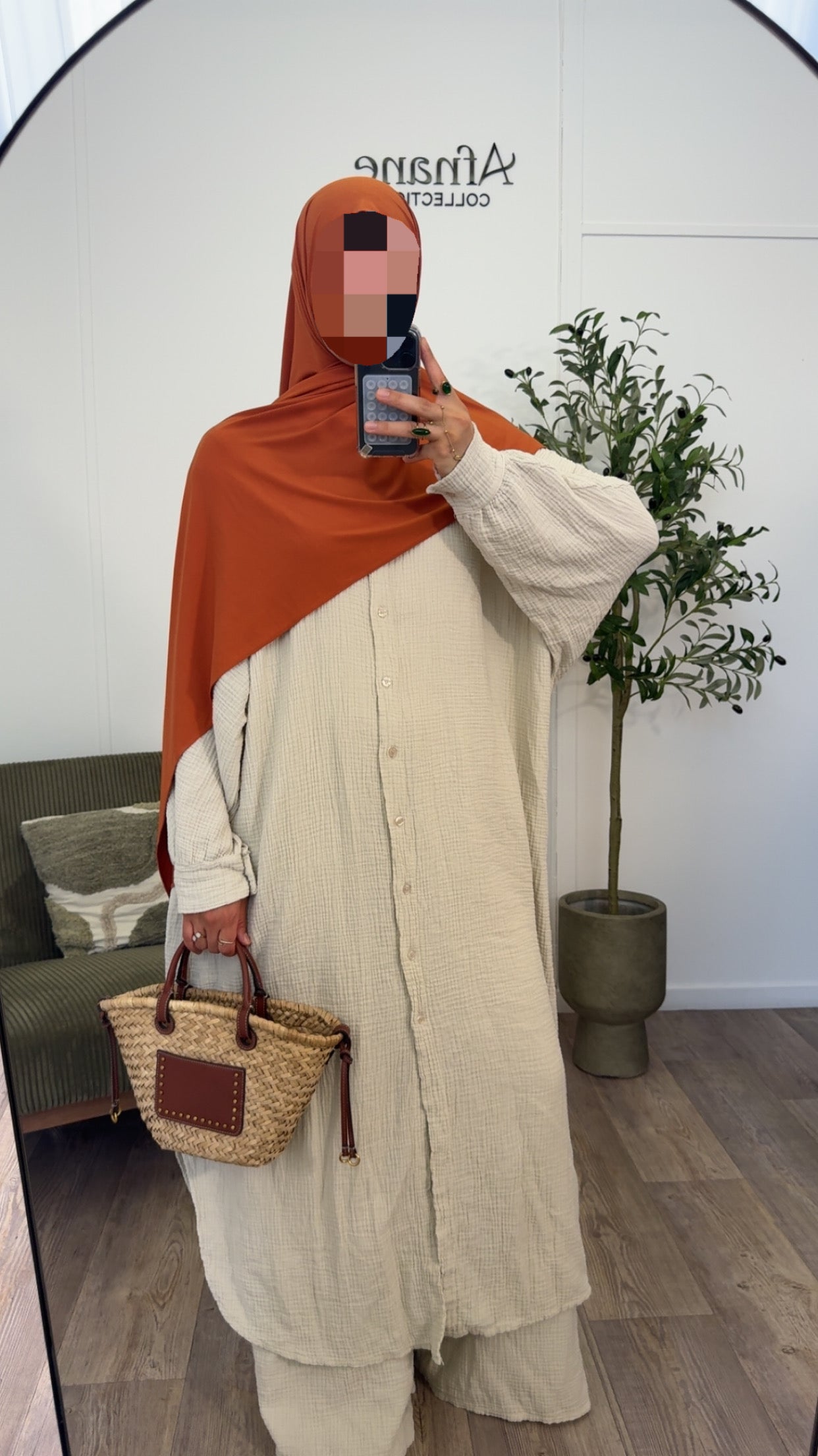 Ensemble pantalon en gaz de coton-6