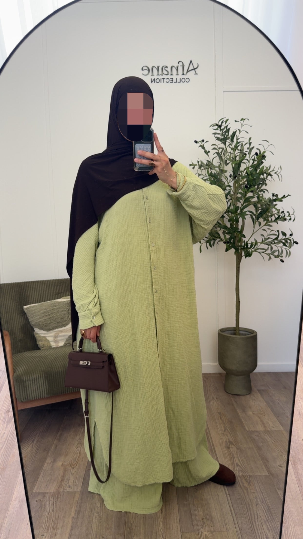 Ensemble pantalon en gaz de coton-12