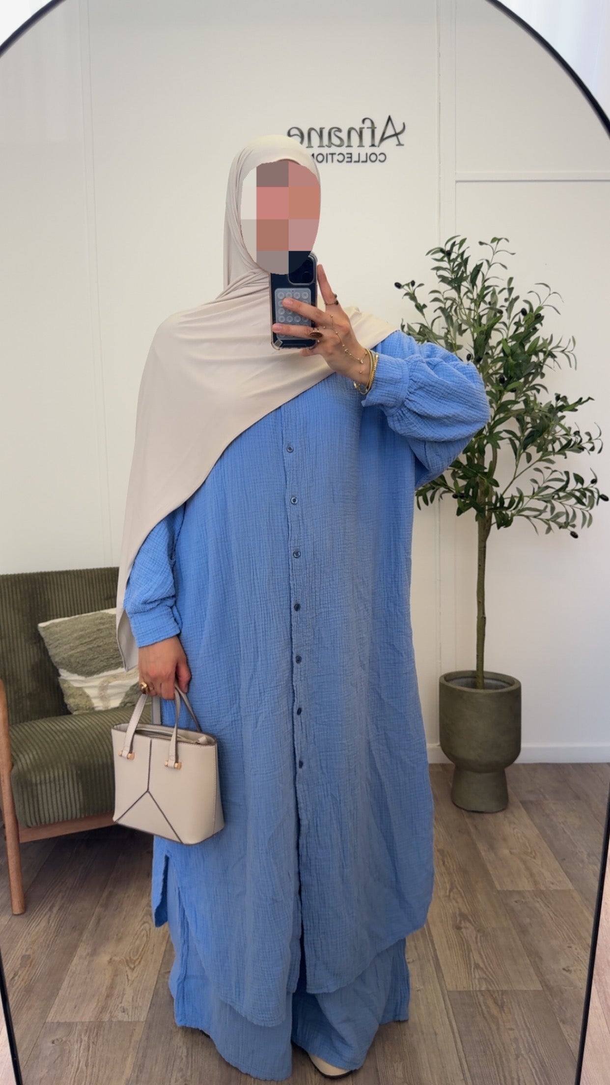Ensemble pantalon en gaz de coton-15