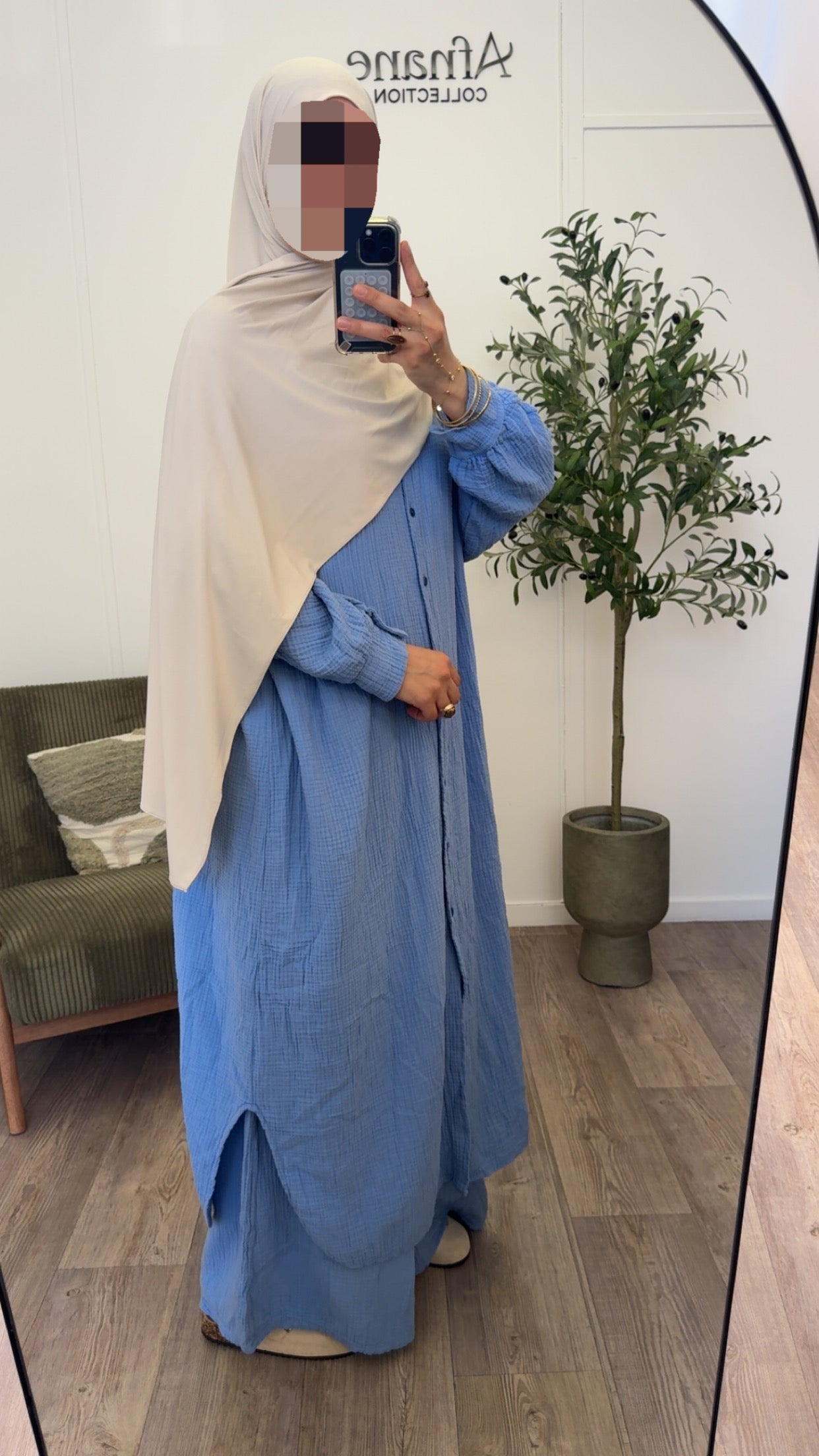 Ensemble pantalon en gaz de coton-16