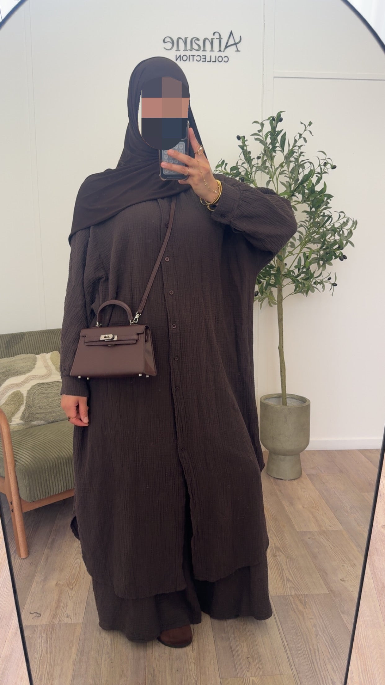 Ensemble pantalon en gaz de coton-8