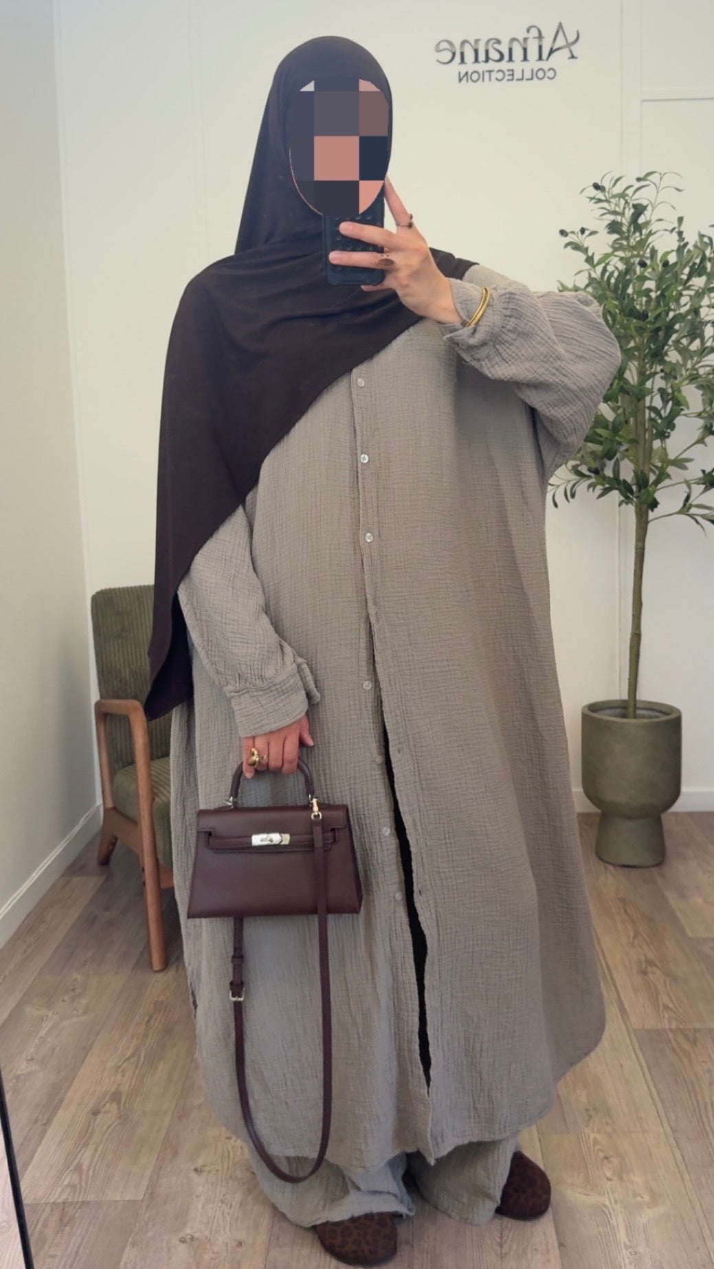 Ensemble pantalon en gaz de coton-2