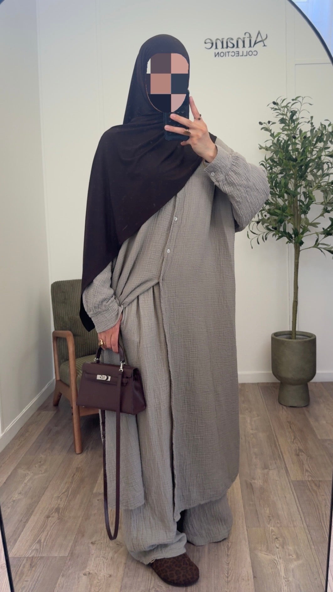 Ensemble pantalon en gaz de coton-4