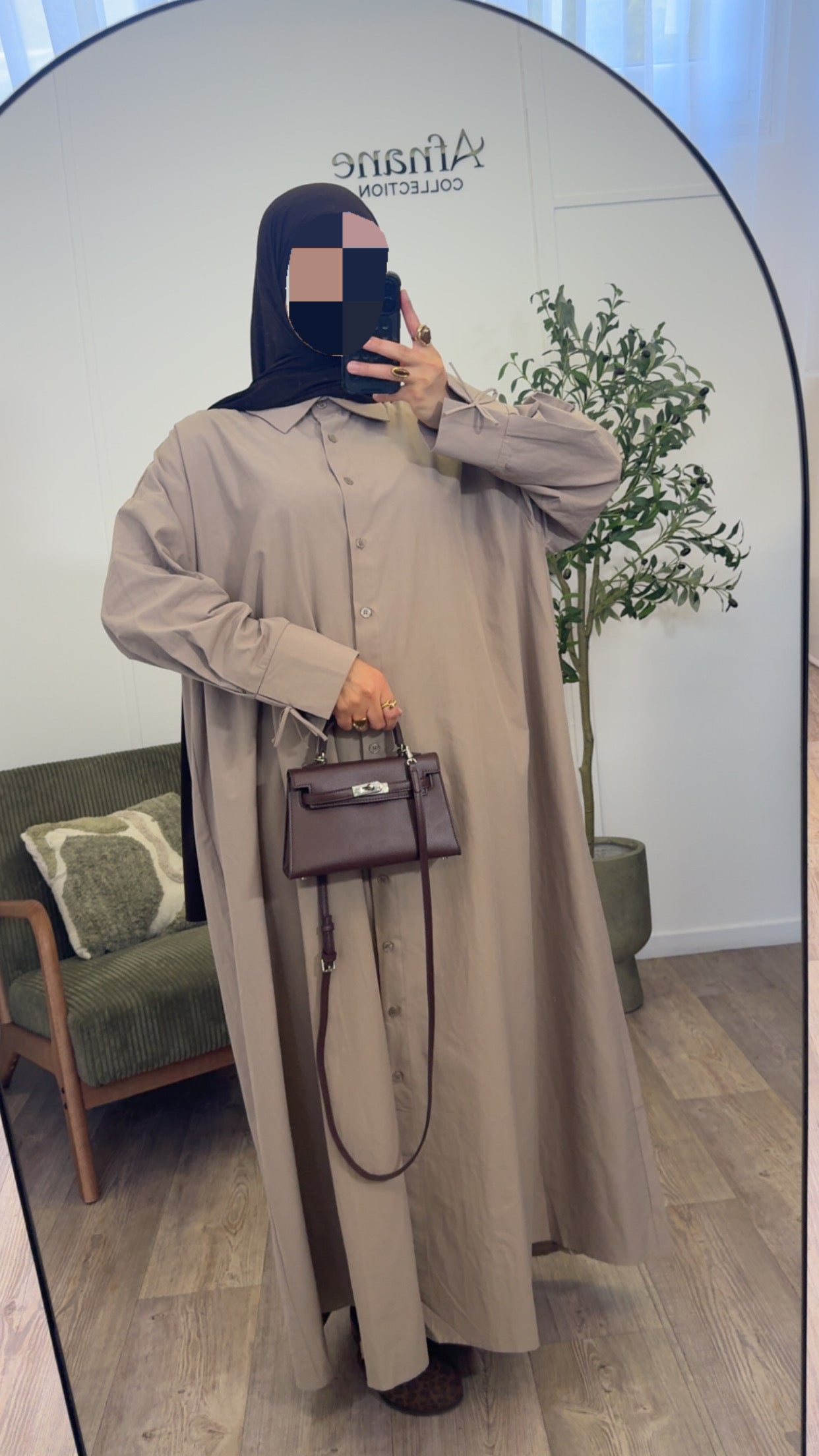 Robe-Chemise 100% Coton avec Noeud-3