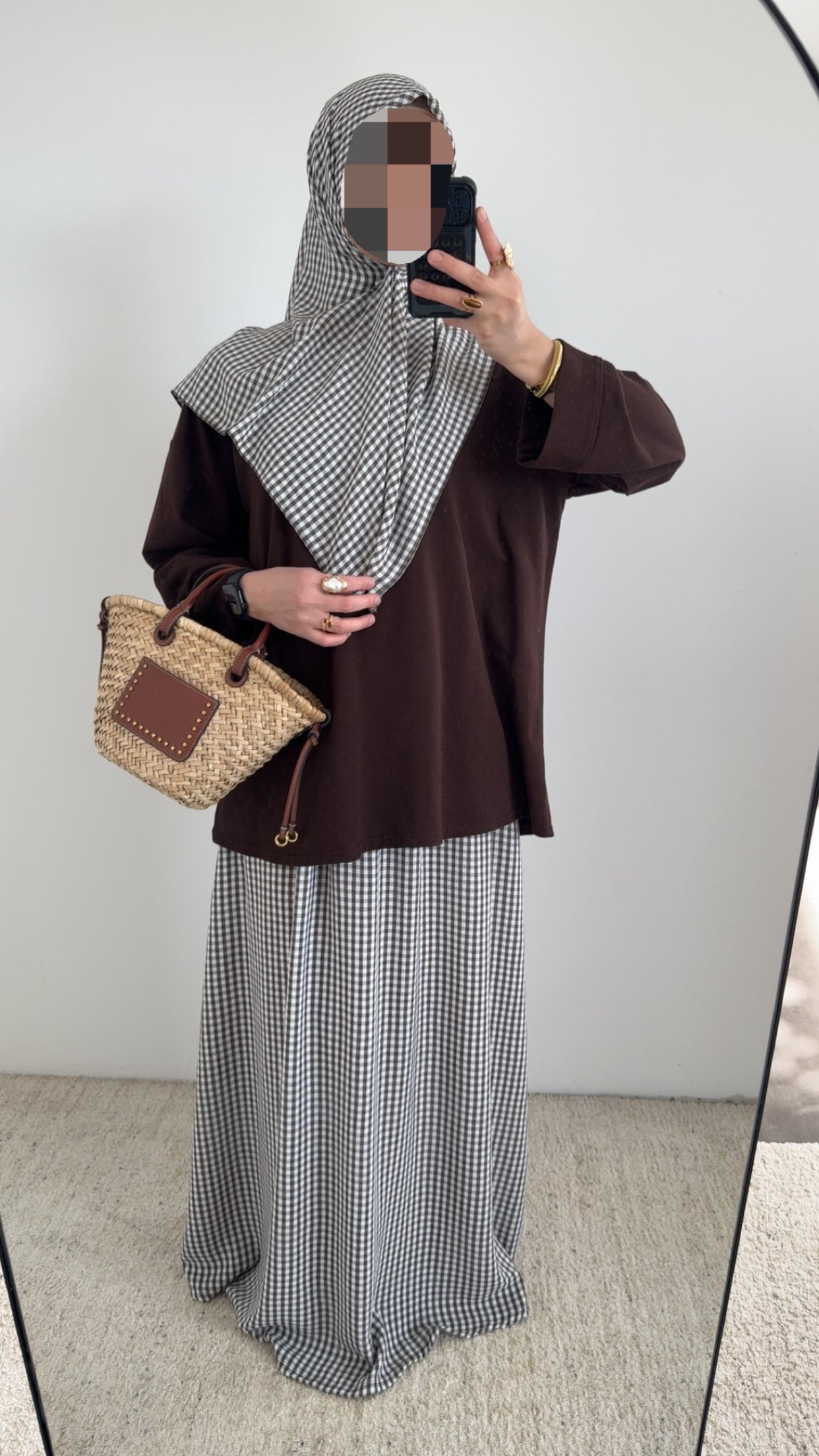 Jupe + voile à carreaux-3