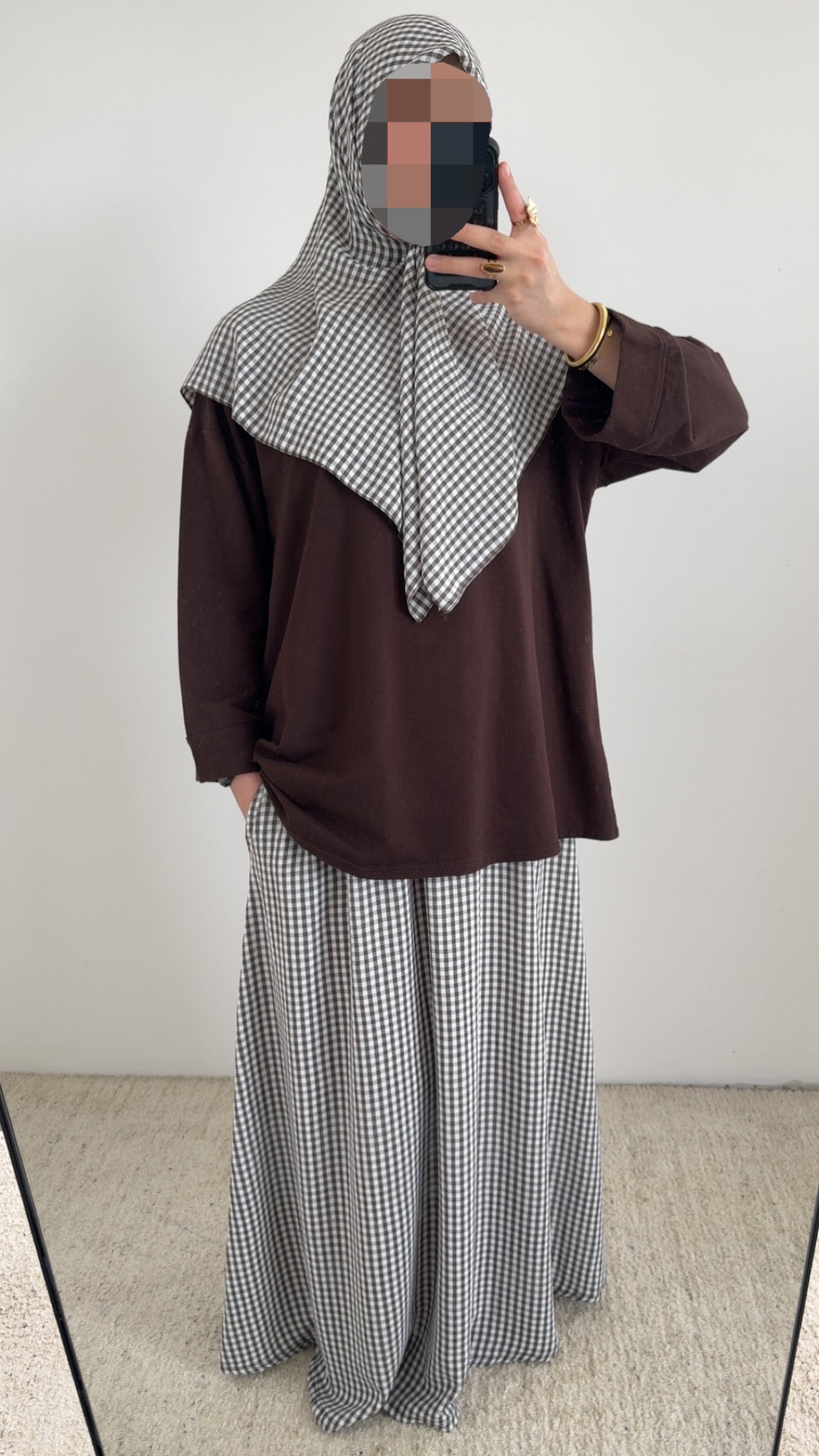 Jupe + voile à carreaux-8