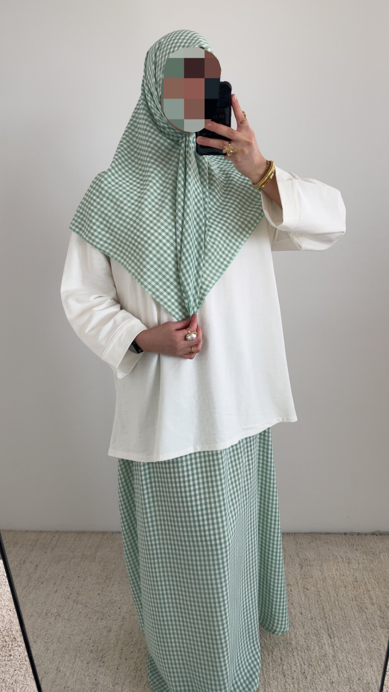 Jupe + voile à carreaux
