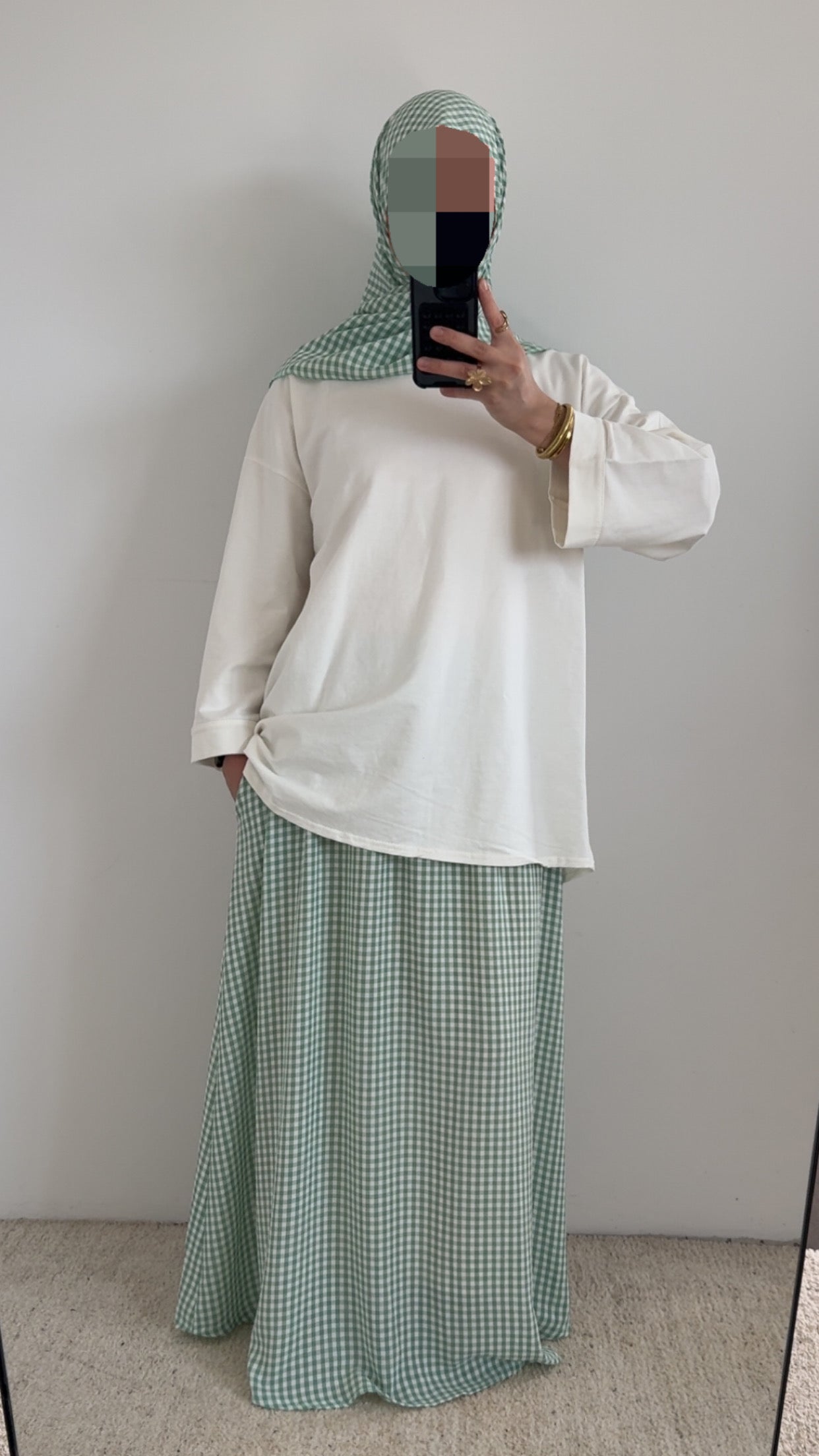 Jupe + voile à carreaux-5