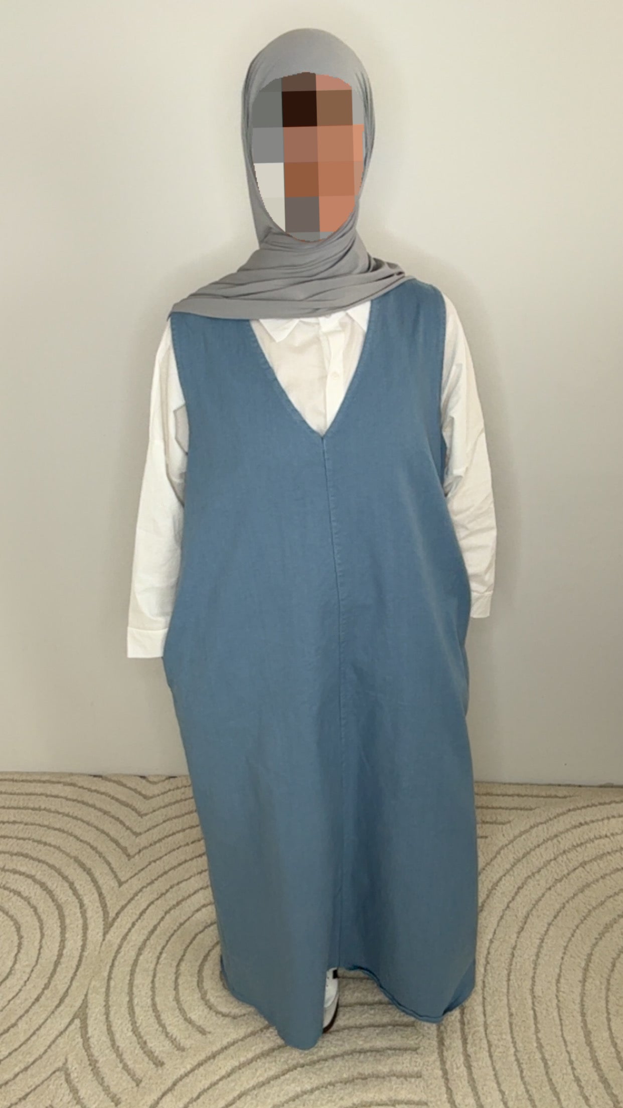 Robe en jean sans manches-6